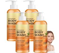 Gel doccia deodorante al cachi per gli anziani, senza profumo (4 pezzi) | Gel doccia detergente delicato e purificante al cachi naturale, ideale per pelli sensibili, elimina gli odori corporei