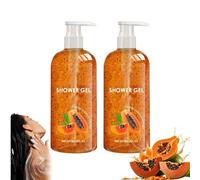 Gel Doccia Idratante Alla Papaya, Sapone Multiuso Per Viso E Corpo, Gel Doccia Dalla Fragranza Persistente, Per Tutti I Tipi Di Pelle (2pcs)