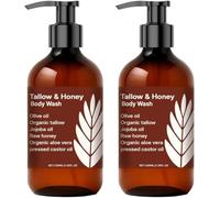 Gel doccia per sego di manzo e miele, 100 ml, gel doccia idratante con miele per pelle ruvida e secca, pulisce e nutre profondamente i pori, per una carnagione uniforme, per tutti i tipi di pelle (2