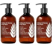 Gel doccia per sego di manzo e miele, 100 ml, gel doccia idratante con miele per pelle ruvida e secca, pulisce e nutre profondamente i pori, per una carnagione uniforme, per tutti i tipi di pelle (3