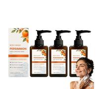 Gel doccia Persimmon per anziani: profuma piacevolmente al cachi, deodorante, elimina gli odori di sudore, pulisce in profondità, rinfresca, idrata e dona una carnagione luminosa (3 pezzi)