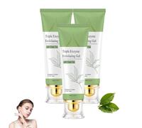 Gel esfoliante al tè verde e triplo enzima, detergente profondo per viso e corpo, illumina l'incarnato, libera i pori e rivela una pelle completamente rinnovata. Per uomo e donna，3