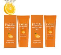Gel esfoliante arancione, esfoliante per il viso, con arancio per viso e corpo, esfoliante per il viso e il corpo, esfoliante per il viso con arancia, finisce i pori, chiarificante (2 pezzi, 60 g)