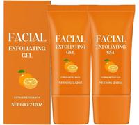 Gel esfoliante per il viso, esfoliante all'arancia, gel esfoliante sbiancante, idratante e pulizia profonda, per tutti i tipi di pelle (2 pezzi)