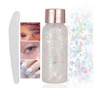 Gel Glitter per Viso e Corpo 50ml,Trucco Festival,Carnevale,Halloween, Feste,Gel Brillantini per Occhi, Labbra,Capelli,Pelle,Make Up Sirena,Verde
