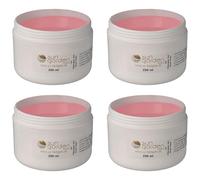 Gel in fibra di vetro UV rosa trasparente, 4 x 250 ml Premium Line - 1000 ml - gel per unghie - Top Coat - Gel per unghie - Gel per unghie - per pedicure - manicure