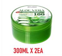 Gel lenitivo all'aloe vera 100% idratante puro per viso e corpo / 300 ml X2EA
