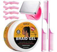 Gel lisciante per trecce, Dreadlocks, cordoli e trecce africane - con accessori per intrecciare: bracciale magnetico e pettine per uno styling senza sforzo, tenuta forte, controllo dei brividi