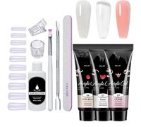 Gel Manicure Nails, Portable UV Lamp Nail Kit, Poly Extension Set, Professional Salon-Quality Tools, (Fast-Curing & Durable), For , Home & Beauty Use