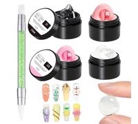 Gel Modellante | Gel per Manicure 4 Colori,Prolungamento Senza Acqua Colla Tridimensionale per Salone Domestico Punte in Stile Francese Decorazione Floreale Stampa a Caldo Cristalli per Piedi