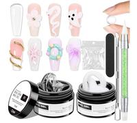 Gel Modellante - Solido | Gedl UV per budino solido - Argilla per sculture per unghie 3D, per extension non appiccicoso per modellare le mani, per manicure fai-da-te, Alta qualità, Bianco