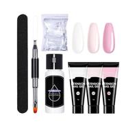 Gel Nail Builder - Building Gel Set For Manicure, Outfit Coordination Ease Nail Strengthening Kit | For Girls Beginners Women Home Salon Beauty Vacation Party Wedding Natural Growth Compatibility