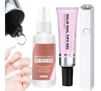 Gel Nail Glue - Nail Glue Builder Kit, Solid Nails Extension Gel | Strong Adhesive Supplies with Curing Lamp for Salon Professional Wedding Women Art Home Holiday Party