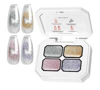 Gel Nail Paint, Nails Art Set, 4 Colors Long Lasting Gel Women, Smooth Gradient Finish, Quick-Dry UV Soak-Off for Fingernails, Weddings, Travel, Beach, Party Use