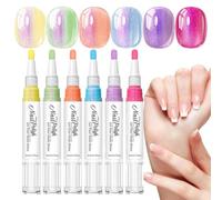 Gel Nail Pen 6-Color Quick Dry No UV Lamp No base coat nail gel pens
