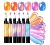 Gel Nail Pens | 6 Piece Quick-Drying Decor Tools | Nail Varnish Pens Set