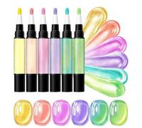 Gel Nail Pens Set - 6 Piece Quick Dry Nail Varnish Pens