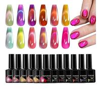 Gel Nail Polish, Fruit Cat's Eye, 2.83in Women's Manicure Set, Vibranti Shimmer Colors, Long Lasting Finish for Home, Salon, Travel, Party, Wedding, Girls, Beauty Use
