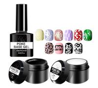 Gel Nail Polish Kit - Black & White Nails Art, 3-Piece Long-Lasting Gel Polish Set with Base Coat for Lace, Wave & Letter Designs | for Women Girls Travel Outdoor Home Salon Nails Art