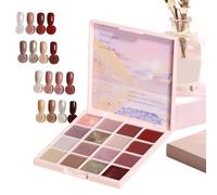Gel Nail Polish Palette, 16-Color Cream Nail Gel Polish, Manicure Palette Solid Gel Polish, Solid Gel Nail Polish, Tiny Solid Nail Gel Polish Glue for Professional Manicure Results at Home