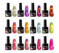 Gel Nail Polish Set, Fruit Cat's Eye Finish, 7,5 ml 12 pezzi Glossy Manicure Kit, Magnetic Shimmer Effect, Multicolor Collection for Women Girls Home Salon Wedding Party Travel Use
