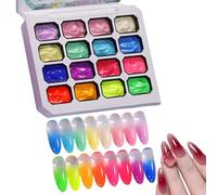 Gel Nail Polishing Set, 16 Colors Manicure Kit, Easy to Use for Beginners, Professional Quality Gel Nail for Women Home, Salon, Party, Wedding, Vacation and Daily Use