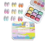 Gel Paint, Nail Arts, 9-Colors Vibrant Formula Ensures Curing Yields Long-Lasting Finish, Enables Precision Application, Beauty Tool for French Manicure, Home, and Salon Use