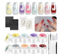 Gel Patta - Gel Per Pittoriche Con Effetto,Palette Per Unghie Con 8 Colori Per Creazioni Di Manicure Per Donne