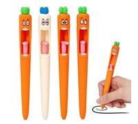 Gel Pen - 14.4cm 0.5mm Black Ink Silicone Carrot Creative Pens 4-Pack