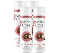 Gel Per Depilazione, SATIN CARE, Al Burro Di Karitè, Progettato Appositamente Per La Pelle Secca, Lasciando La Pelle Morbida, Liscia e Levigata Ogni Volta Che Ci Si Depila 200ml (4 Bombolette)