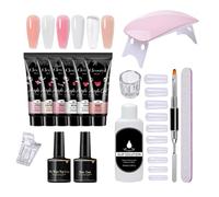Gel Per Estensione Delle Unghie - 6 Colori, Lunga Durata, Strumenti Progettazione Base Unghie | Set di Gel da Costruzione, Base Coat e Colla,Gli Adulti, Professionisti, Principianti, Donne, Ragazze, F