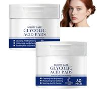 Gel per il viso con acido glicolico, tamponi per una pulizia delicata e una struttura liscia della pelle, tamponi idratanti per la cura quotidiana, per tutti i tipi di pelle, 60 pastiglie (2 pezzi)