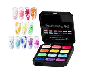 Gel Per La Pittura Per Unghie Balsamo Al Neon Senza Risciacquo | 12 Tipi di Colori Gel per Unghie Per Donna Signora Adolescente Fidanzata Madre Principiante Salone E Casa