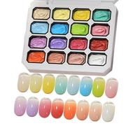 Gel per Nails Patting - Palette di 16 Colori a Lunga Tenuta Professionale,Gel Patting per Spugna,per Donne Principianti Artiste Casa Festa Nozze Vacanze