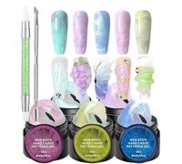 Gel Per Ricostruzione Unghie - 5 Pezzi Di Colla Antiaderente Per Estensori Mani, 2 Pezzi Di Strumenti Per Manicure Costruttore Gel Per Unghie | Per Manicure, Estensione, Scultura, Principianti,