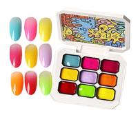 Gel per Smaltare le Unghie - Palette di Gel per Unghie con 9 Colori per Donne - Manicure Effetto Sfumato Seta per Appuntamenti Viaggi Casa