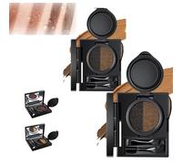 Gel per sopracciglia e eyeliner con timbro,con pennello a doppia estremità,timbro multifunzionale per eyeliner a doppia testa,crema per sopracciglia bicolore impermeabile,impermeabile e anti-sbavatura
