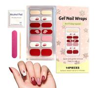 Gel per unghie | 14 motivi artistici resistenti alla forfora, senza lampada UV necessaria con e bastoncini, manicure per casa, salone, fai da te, feste, Natale per donne