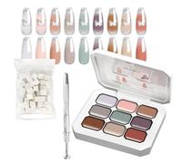 Gel per unghie, 9 colori, da donna, con spugne, per manicure a lunga durata, per principianti e professionisti, per matrimoni ed eventi