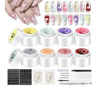 Gel per Unghie,Gel Per - Kit 8 Colori Per Decorazioni Creative Con Disegni Artistici