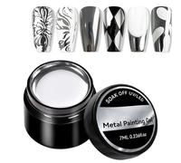 Gel per unghie riflettente, gel per unghie - Smalto per unghie argento da 7 ml - Gel per pittura riflettente su metallo, smalto per unghie effetto per donne e ragazze