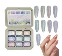 Gel Polish, Nine-Grid Palette, Color Solid Glue Set with Artistic Finish, Nail Tray for Drawing, Styling, Holiday, Manicure, Home, Travel, Salon, Beauty Professionals, Multicolor
