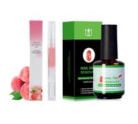 Gel Polish Remover+Penne ad Olio per Cuticole, Magic Eliminator, Rimuovi Smalto in 3-5 Minuti, Solvente Delicato, Idrata e Nutre la Pelle Intorno alle Unghie, Adatto a Tutti i Tipi di Unghie