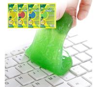 Gel Pulizia Auto Interni, Cleaning Gel, 4 Pezzi Slime per Pulire Auto, Gomma per Pulire Tastiera Riutilizzabile, Keyboard Cleaner Riutilizzabile per Computer e Altre Oggetti di Uso Quotidiano