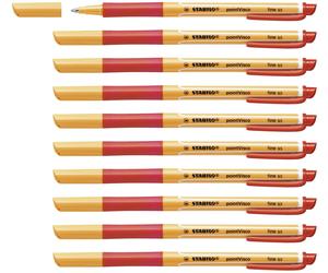 Gel Rollerball - STABILO pointVisco Box of 10 Red Red 10 Count (Pack of 1) Box