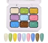 Gel Solido Per Unghie,Palette Di Gel Di 9 Colori | Vernice Unghie Con Rilievo 3D Antiurto Per Compleanno Vacanze Prolunga Donne Salone Matrimonio Casa Manicure Punta Francese