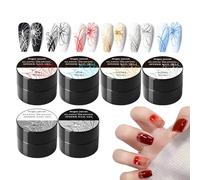 Gel Spider per Nail Art,Gel di vernice per Nail Art,Smalto per unghie Gel Art, 6 colori, trafilatura, gel, arte | Rivestimento per smalto in gel elastico, vernice per unghie, custodia in carta p