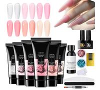 Gel Unghie - Kit Di Colla UV Extra Forte Per Estensioni A 6 Color | Pable Di Razza Di Veloce Per | Solid Gel Varnish | Strumento Per Per Principianti E Professionisti