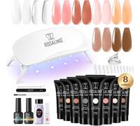 Gel Unghie Ricostruzione Kit Completo 8 Colore 10Ml, Poligel Set Con Base & Top
