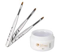 Gel UV Classic Costruttore Trasparente 30ml con Set di 3 Pennelli per Unghie